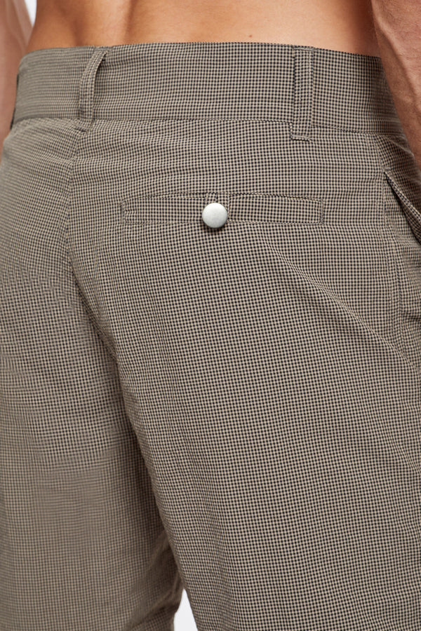 Men's Swim Trunks 7″ Checkered Brown Texture