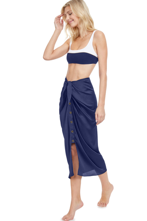 GOTTEX HIGH CLASS TIED SARONG-STYLE COVER UP SKIRT