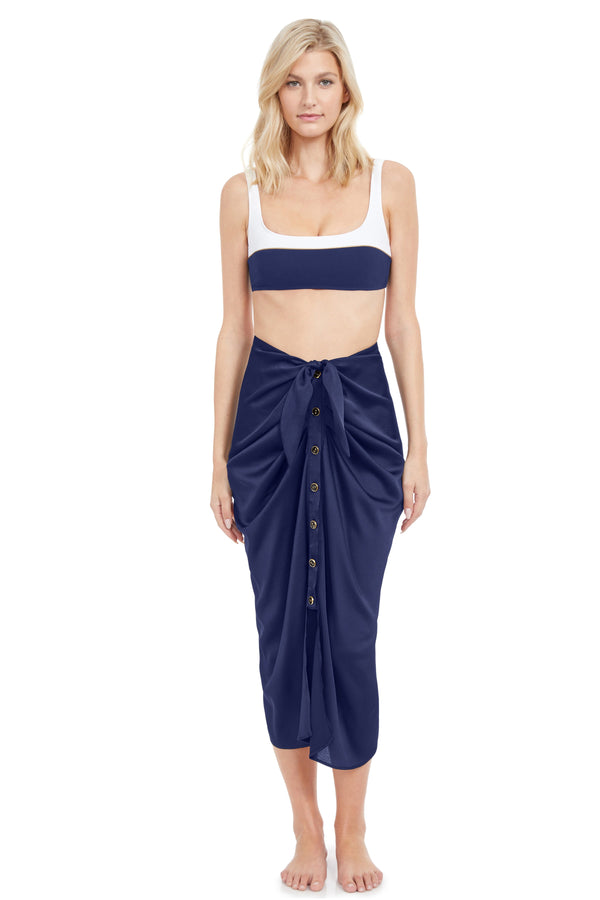 GOTTEX HIGH CLASS TIED SARONG-STYLE COVER UP SKIRT