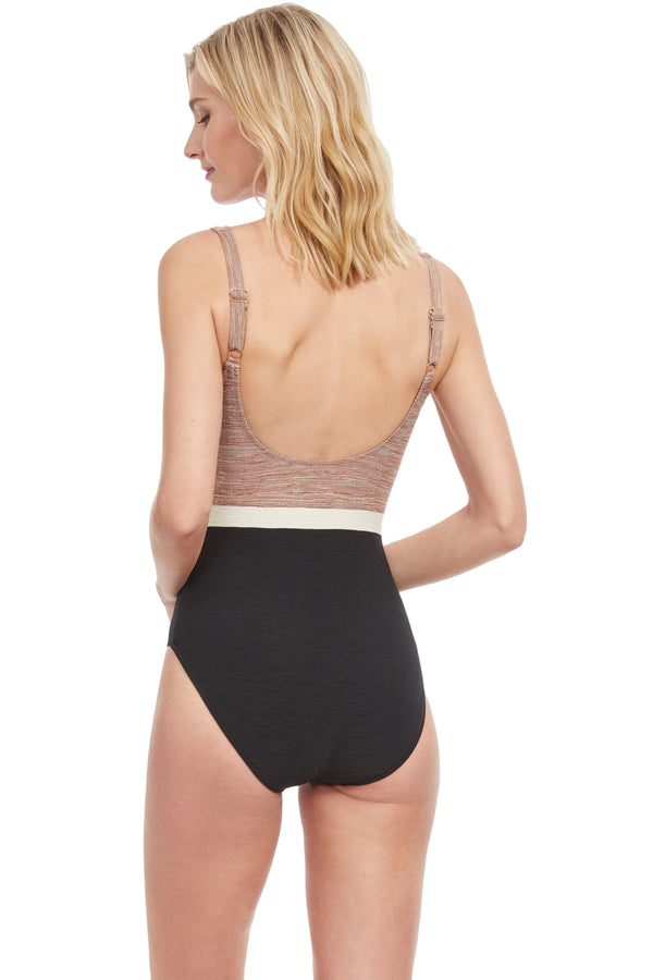 GOTTEX SERENITY FULL COVERAGE SQUARE NECK ONE PIECE SWIMSUIT