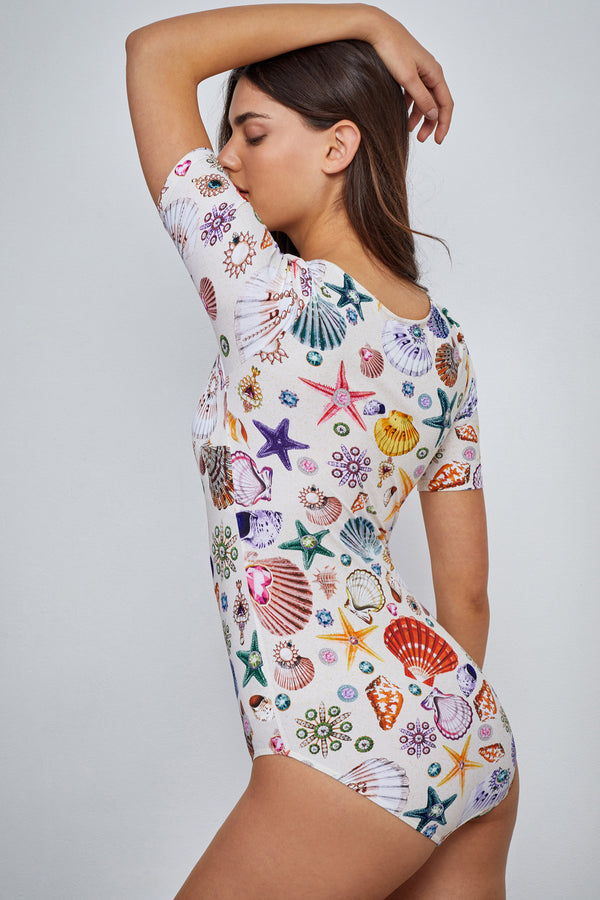 Gottex Modest Round Neck Short Sleeve One Piece Swimsuit