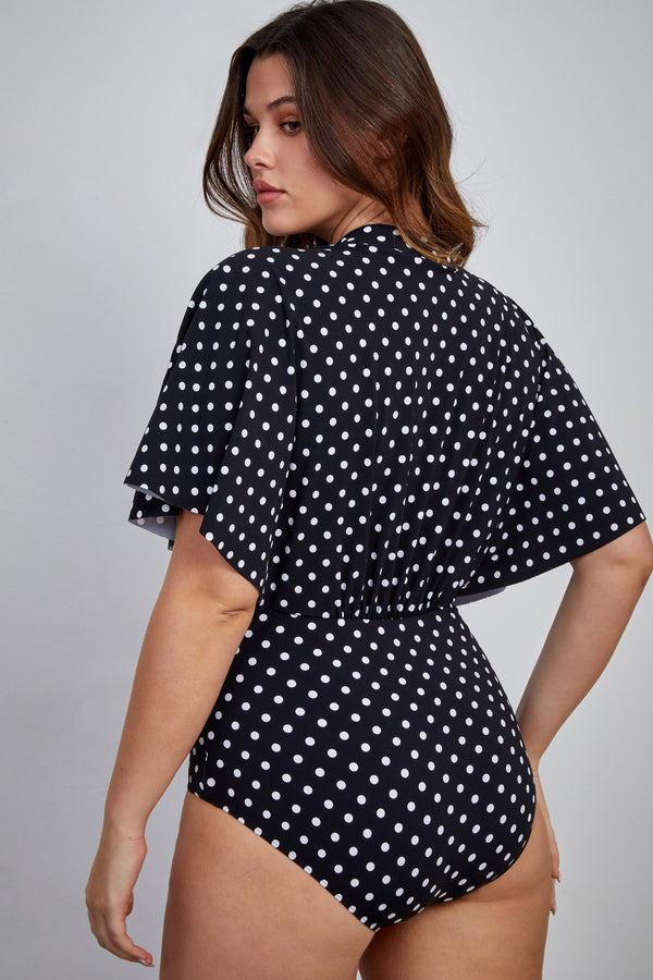 Gottex Modest V-Neck Wide Sleeve One Piece Swimsuit