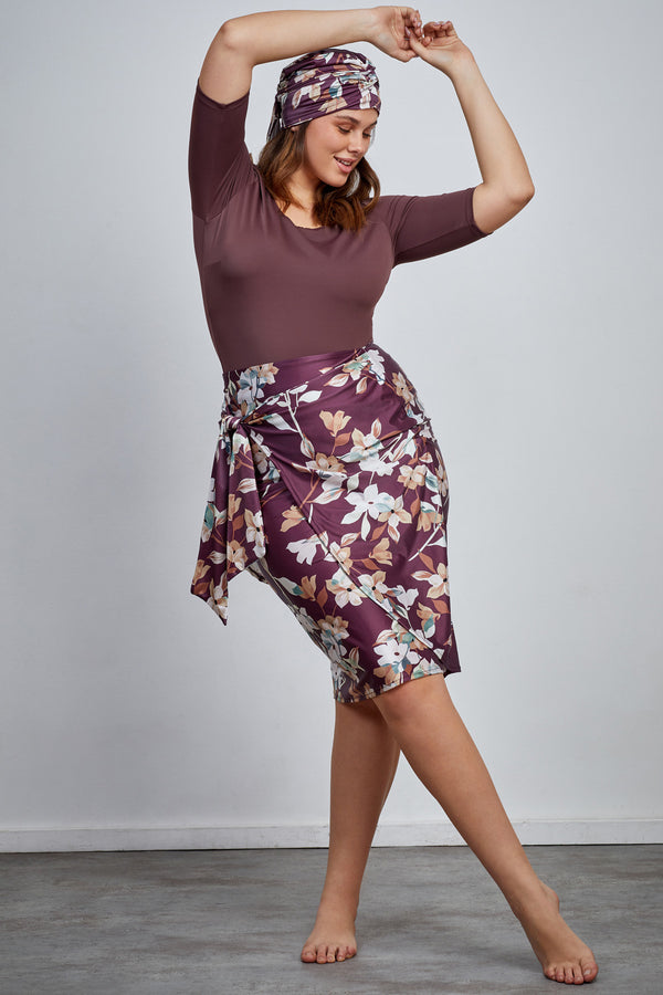 Gottex Modest Long Draped Wrap Skirt