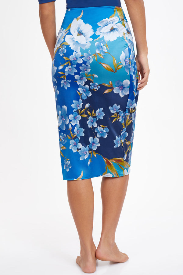 Long Draped Tie Front Skirt