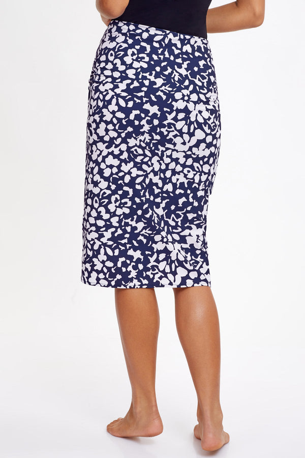 Long Draped Tie Front Skirt