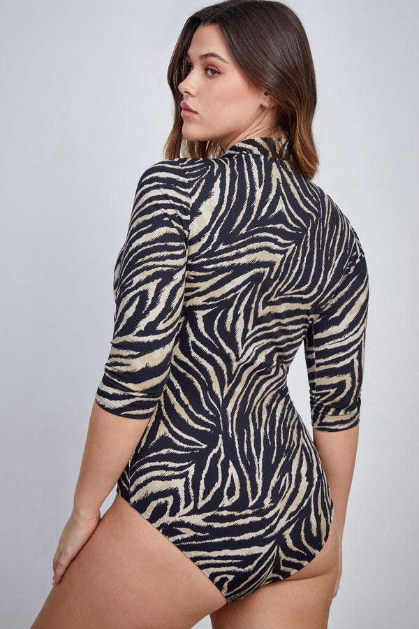 Gottex Modest High Neck Long Sleeve One Piece Swimsuit