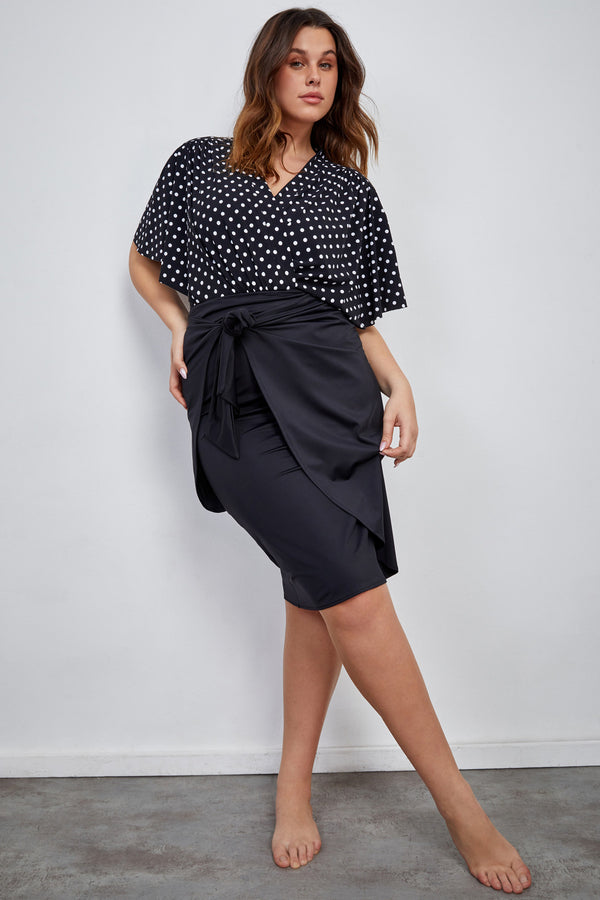 Gottex Modest Long Draped Wrap Skirt