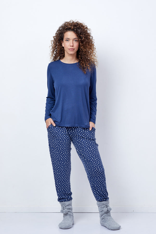 Women's Round Neck Pyjamas Set