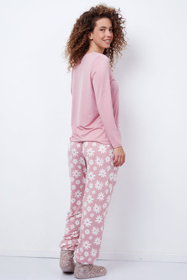 Women's V-Neck Pyjamas Set Pink