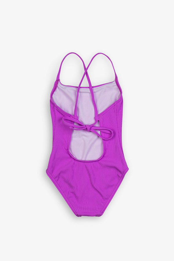 GOTTEX KIDS TEXTURED RIB ROUND NECK ONE PIECE SWIMSUIT
