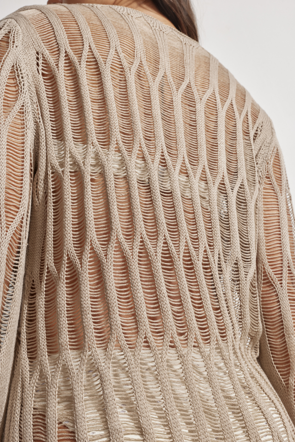 Estelle Crochet Beach Dress Cover-Up-Mocha