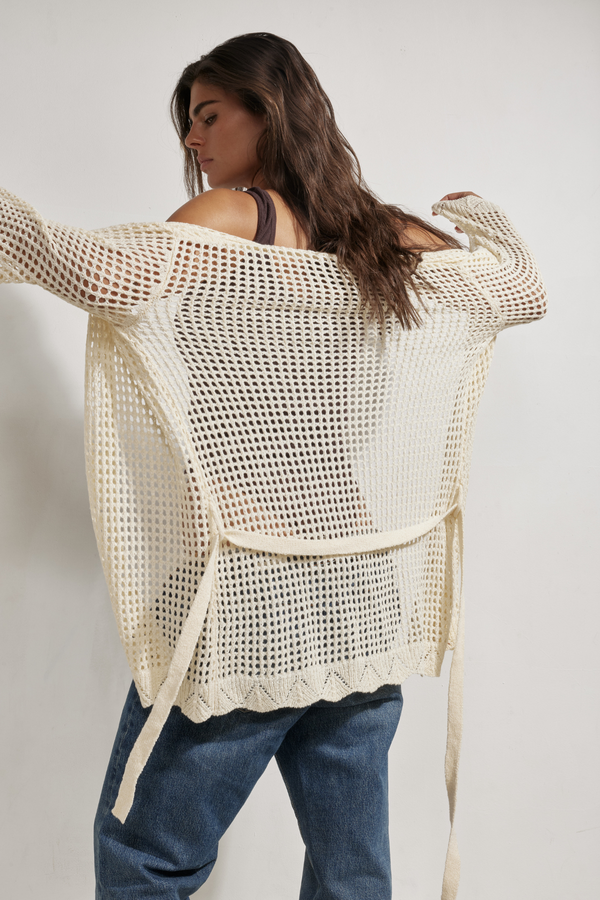 Maribelle Lace Robe Cover-Up-Cream