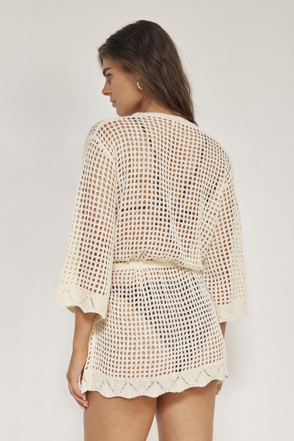 Maribelle Lace Robe Cover-Up-Cream