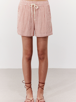 POSITANO STRIPED SHORT PANTS IN RED
