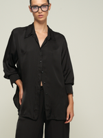 SATIN SHIRT IN BLACK