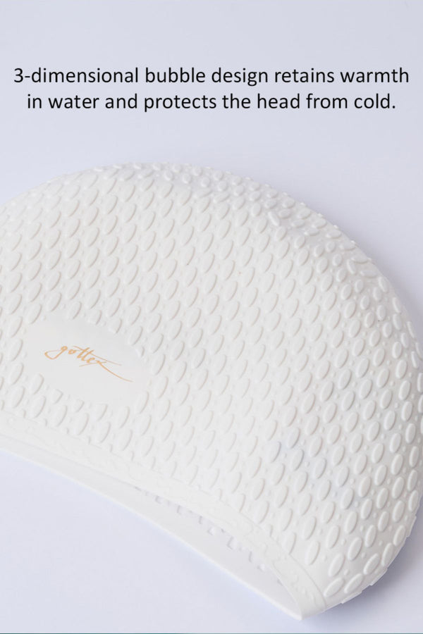White Textured Swim Cap