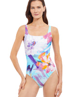 GOTTEX LA VIE EST BELLE SQUARE NECK ONE PIECE SWIMSUIT