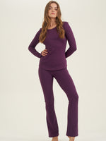 X BY GOTTEX FLARE LEG LEGGING IN PURPLE