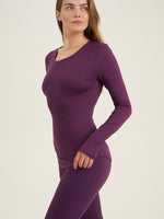 X BY GOTTEX LONG SLEEVE MESH TOP IN PURPLE