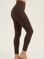 X BY GOTTEX BROWN LEGGING WITH WITH RIB INSERTS