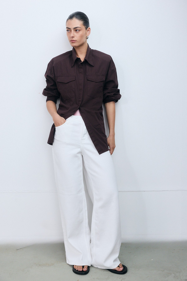 Mykonos Button-Down Shirt - Brown