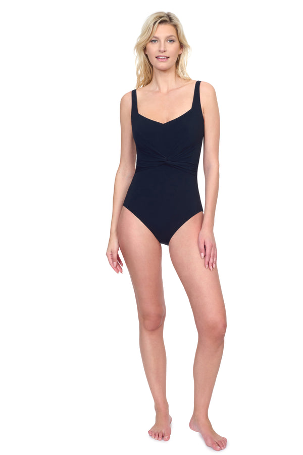 GOTTEX BEAUTE LUXURY SWEETHEART NECK ONE PIECE SWIMSUIT- BLACK