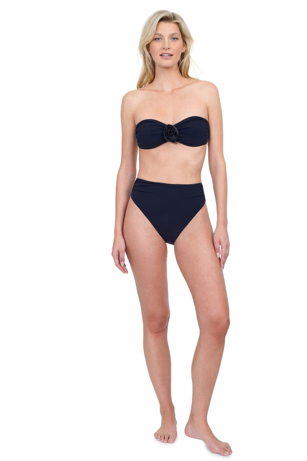 GOTTEX ROSEBUD HIGH WAIST BIKINI BOTTOM - BLACK