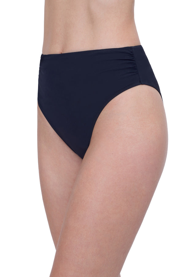 GOTTEX ROSEBUD HIGH WAIST BIKINI BOTTOM - BLACK