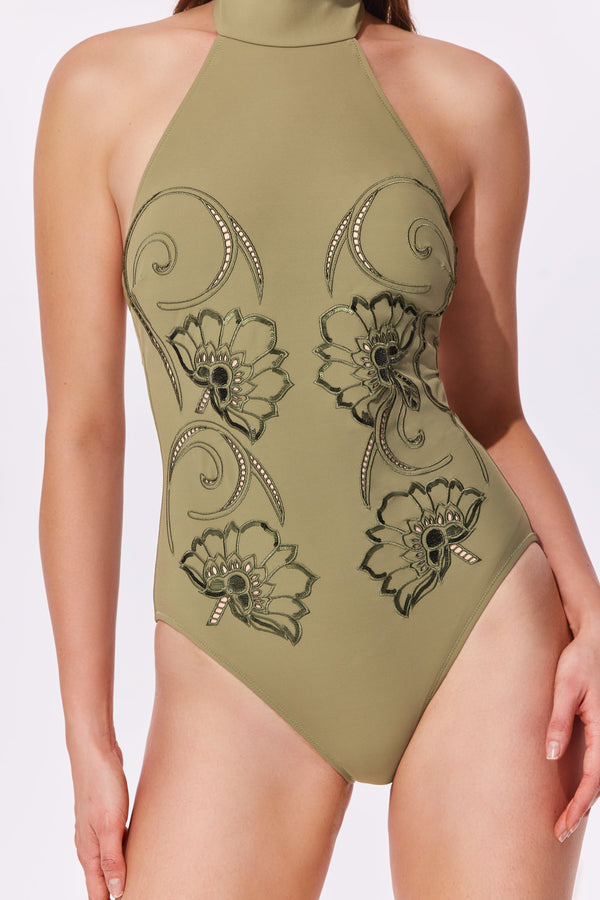 Gottex HOKKAIDO High neck One Piece - Olive