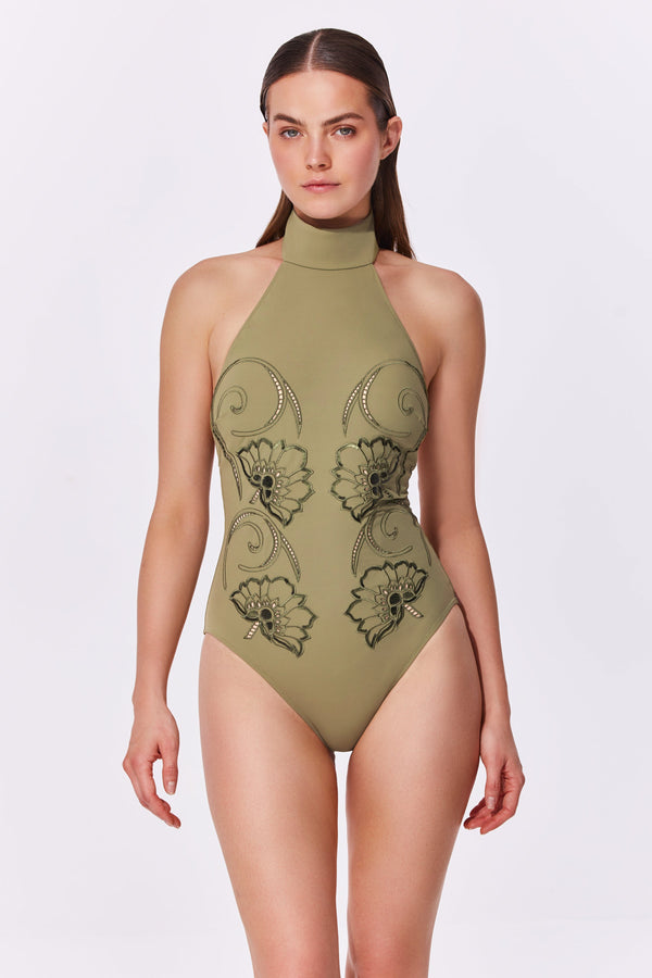 Gottex HOKKAIDO High neck One Piece - Olive