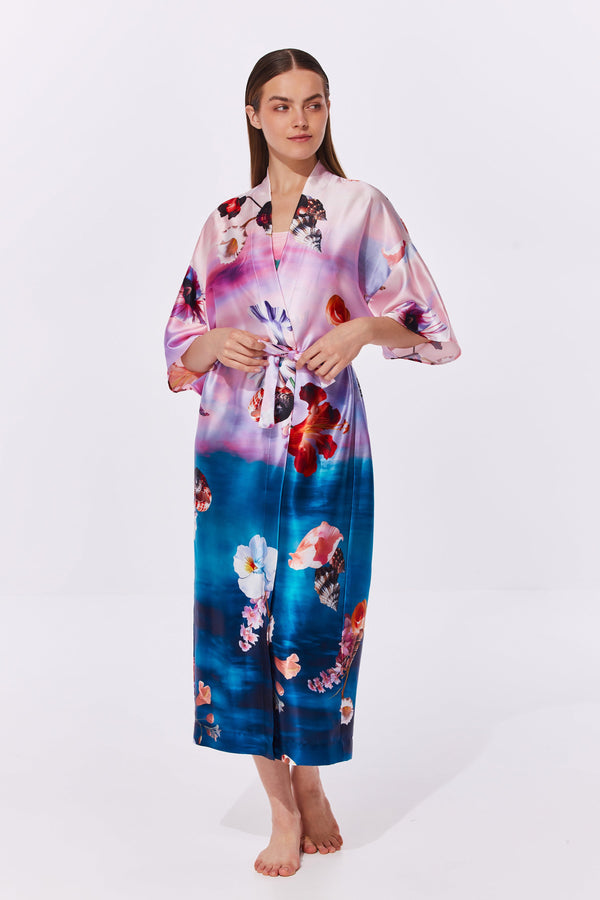 Gottex Under the Sea Belted Long Kimono