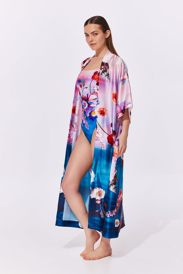 Gottex Under the Sea Belted Long Kimono