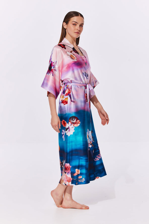 Gottex Under the Sea Belted Long Kimono