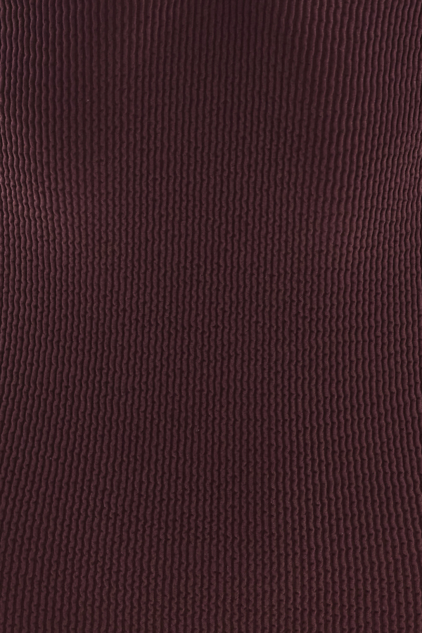 Square Neck One-Piece Swimsuit in Textured Seamless Fabric - Brown