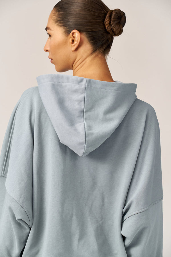 DUSTY BLUE OVERSIZED FRENCH TERRY HOODIE