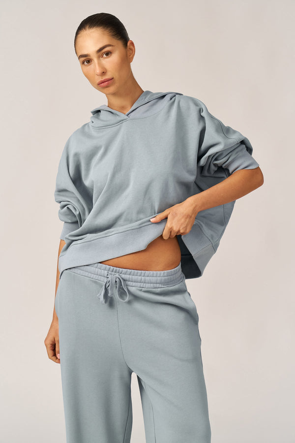 DUSTY BLUE OVERSIZED FRENCH TERRY HOODIE