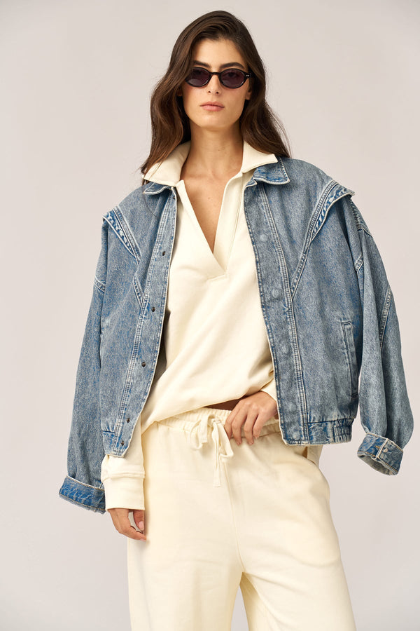 CREAM FRENCH TERRY POLO SHIRT