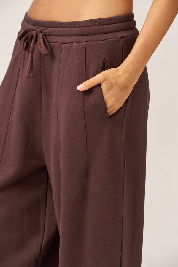 BROWN FRENCH TERRY BALLOON PANTS