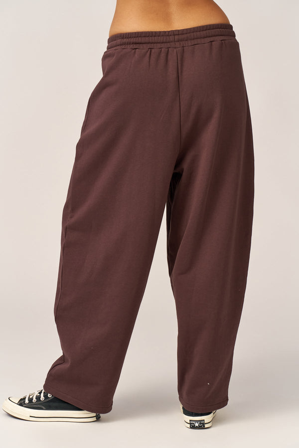 BROWN FRENCH TERRY BALLOON PANTS