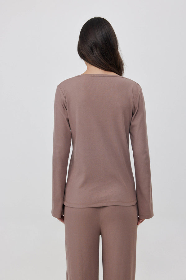 Oat Short Ribbed Cardigan