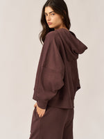 BROWN OVERSIZED FRENCH TERRY HOODIE