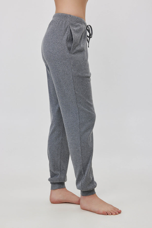 Grey Ribbed Long Pants
