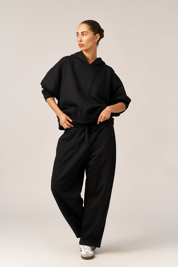 BLACK OVERSIZED FRENCH TERRY HOODIE