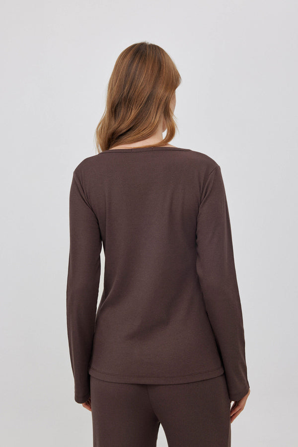 Espresso Short Ribbed Cardigan