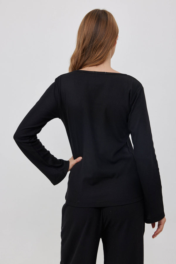 Black Short Ribbed Cardigan