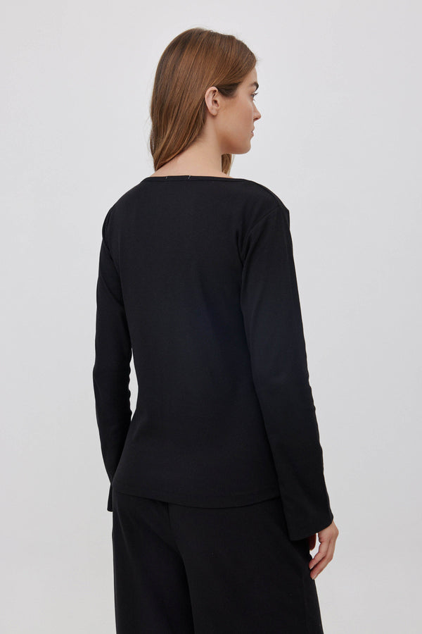 Black Short Ribbed Cardigan