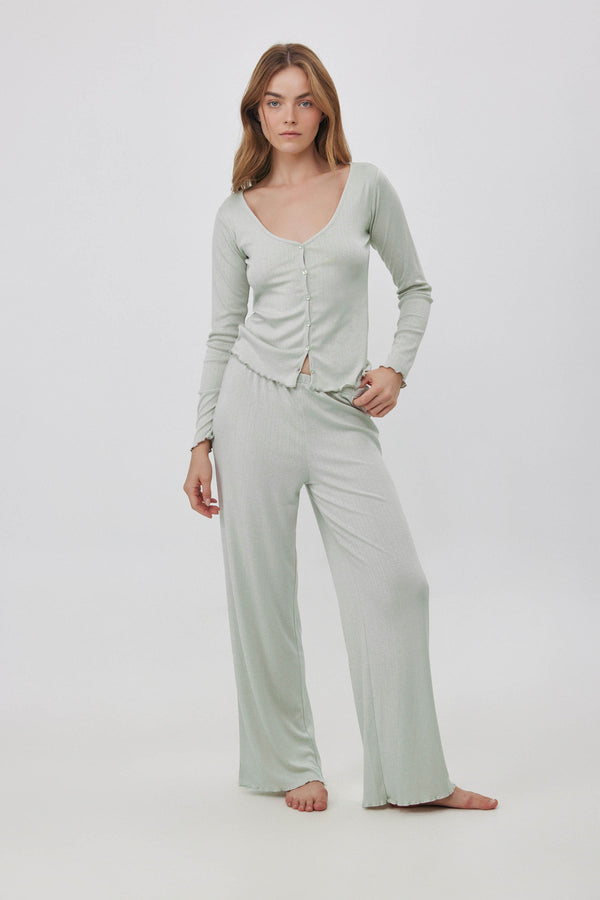 Sage Pointelle Cardigan