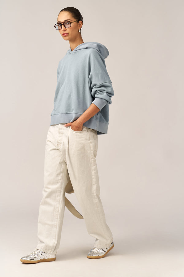 DUSTY BLUE OVERSIZED FRENCH TERRY HOODIE