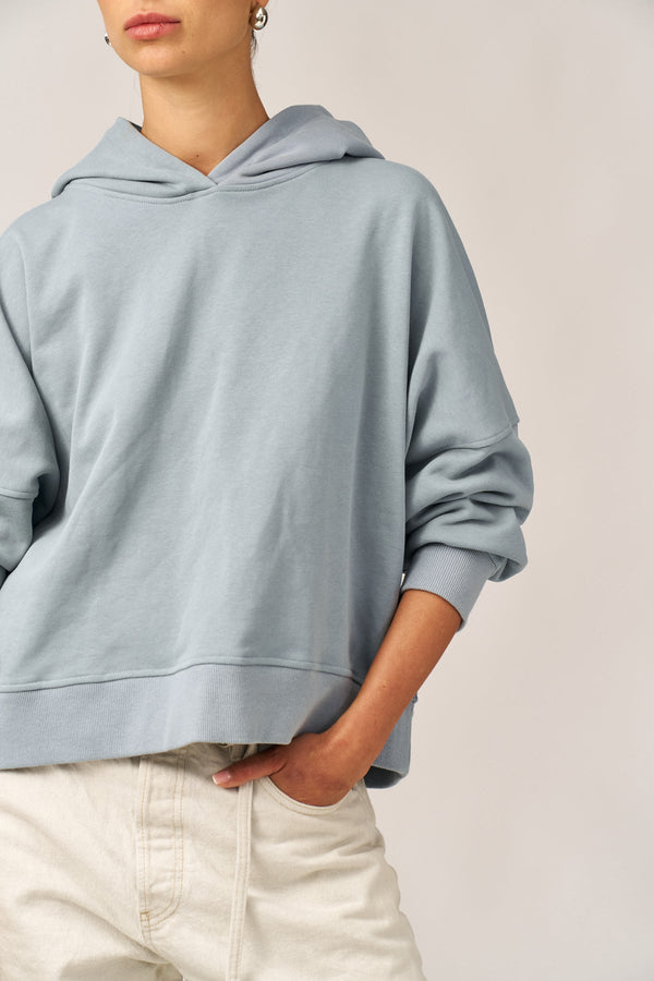 DUSTY BLUE OVERSIZED FRENCH TERRY HOODIE