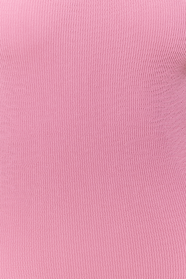 One Size Square Neck One-Piece Swimsuit - Pink
